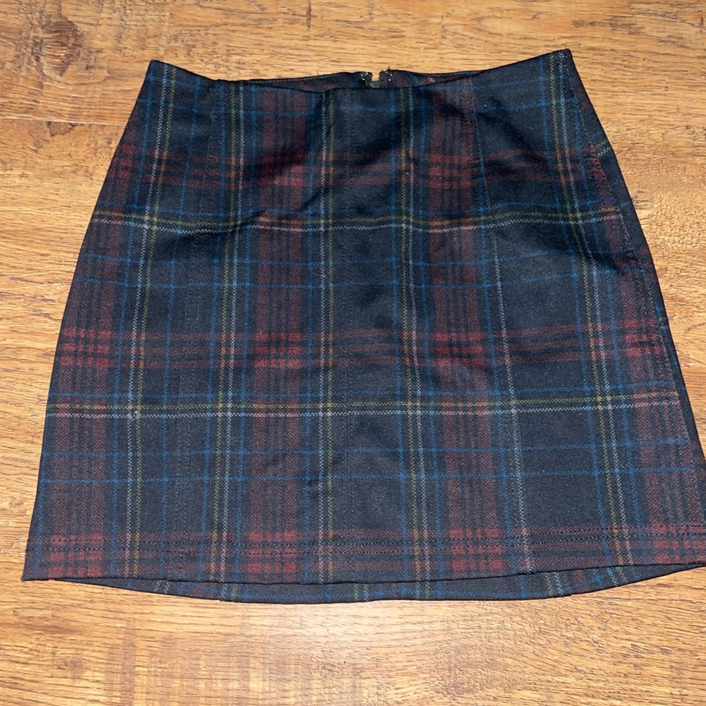 Wild Fable XS stretch plaid skirt new